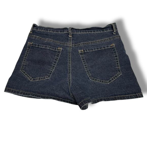 Forever 21 Womens Sz 27 Stretchy Blue Denim Shorts Basic - Picture 3 of 5